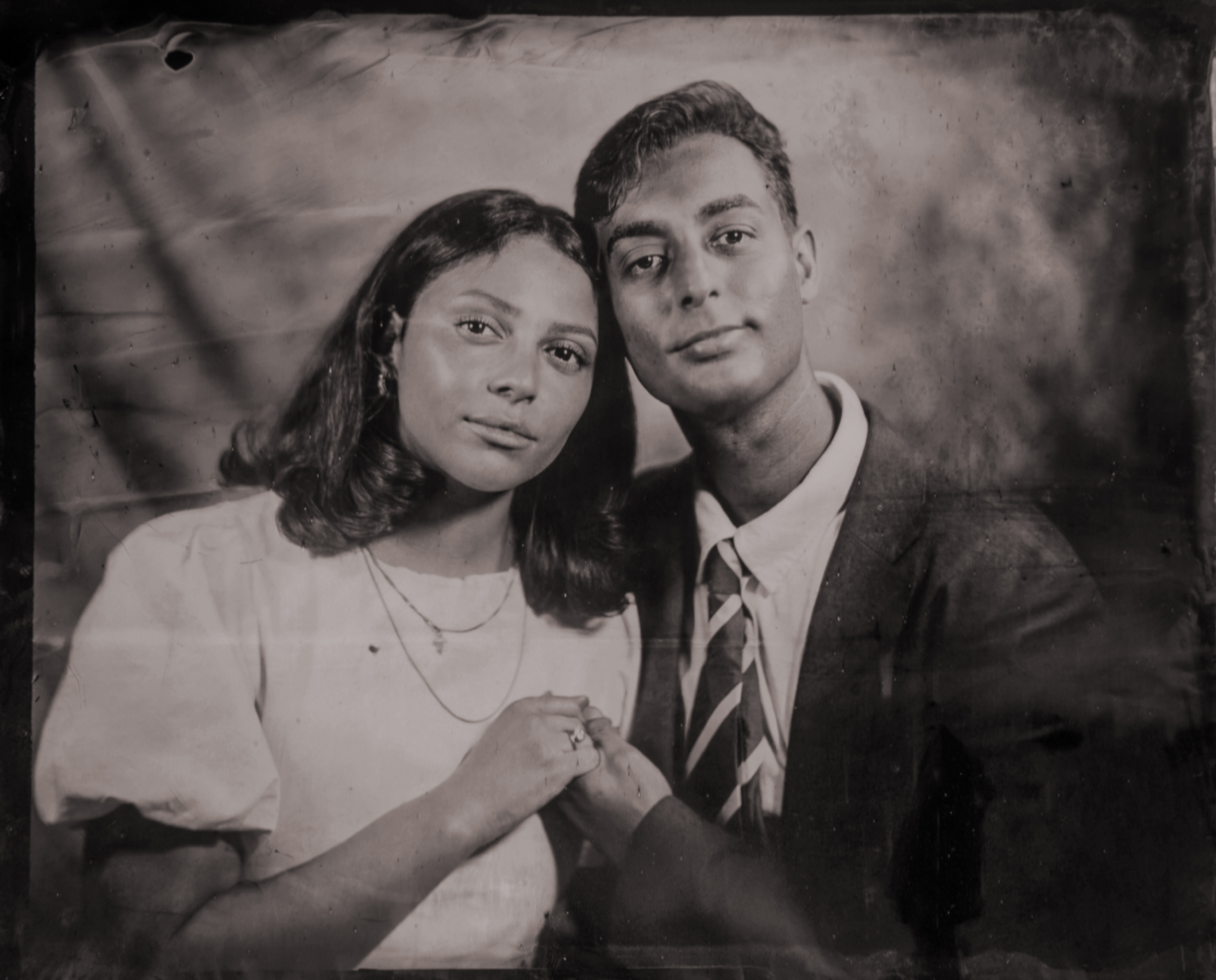 Historic tintype photo style